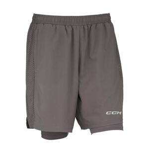 CCM Kraťasy CCM 2in1 Training Shorts SR, šedá, Senior, L