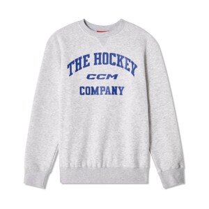 CCM Mikina CCM Athleisure Fleece Crewneck YTH, šedá, Dětská, L