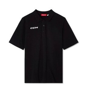 CCM Triko CCM Team Short Sleeve Polo SR, černá, Senior, S