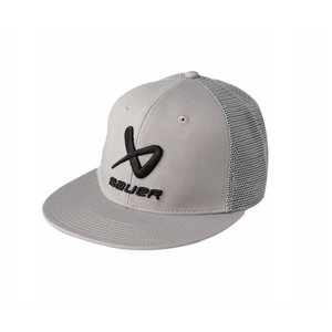 Bauer Kšiltovka Bauer Core Flat Brim Snapback SR, šedá, Senior